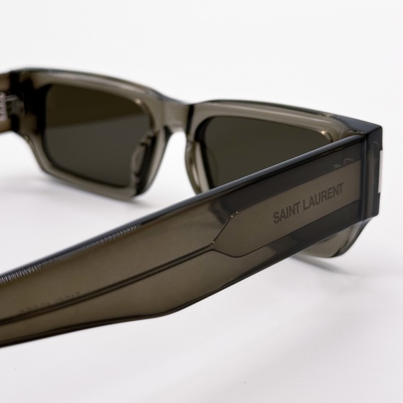 NEW SAINT LAURENT SL660 003 SQUARE GREEN GREY SL 660 003 UNISEX SUNGLASSES